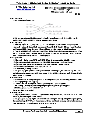 Đề thi chọn học sinh giỏi môn Góa học  Lớp 9